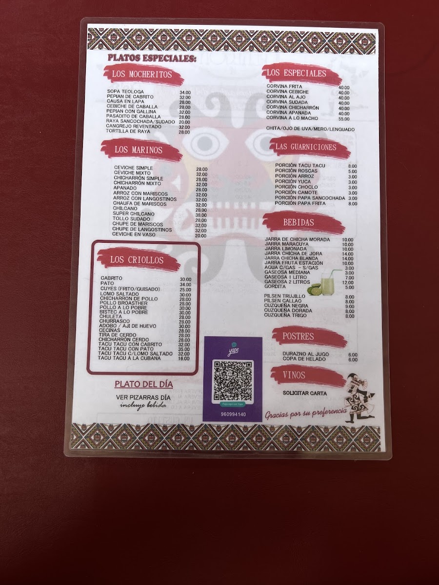 Menu El Renegon - Moche-6