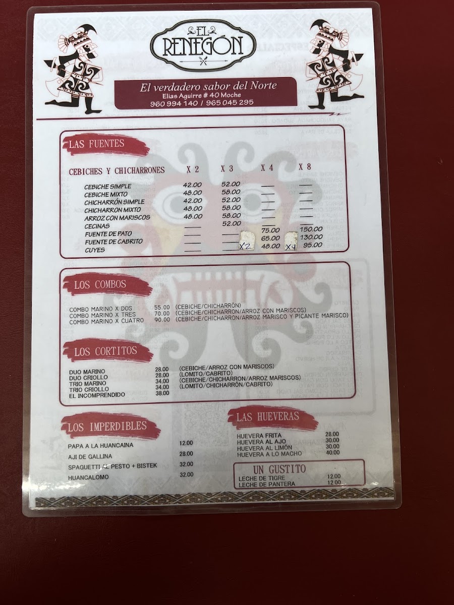 Menu El Renegon - Moche-7