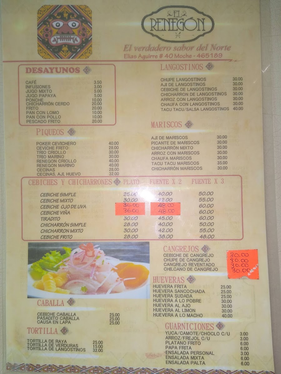 Menu El Renegon - Moche-9